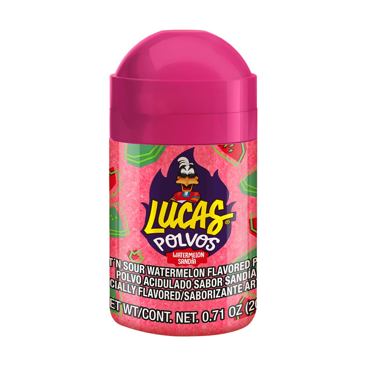 Lucas Powder Watermelon Flavored Candy, 0.71oz - 10 Pieces Pack for Treats, Fruit, Parties, Piñatas