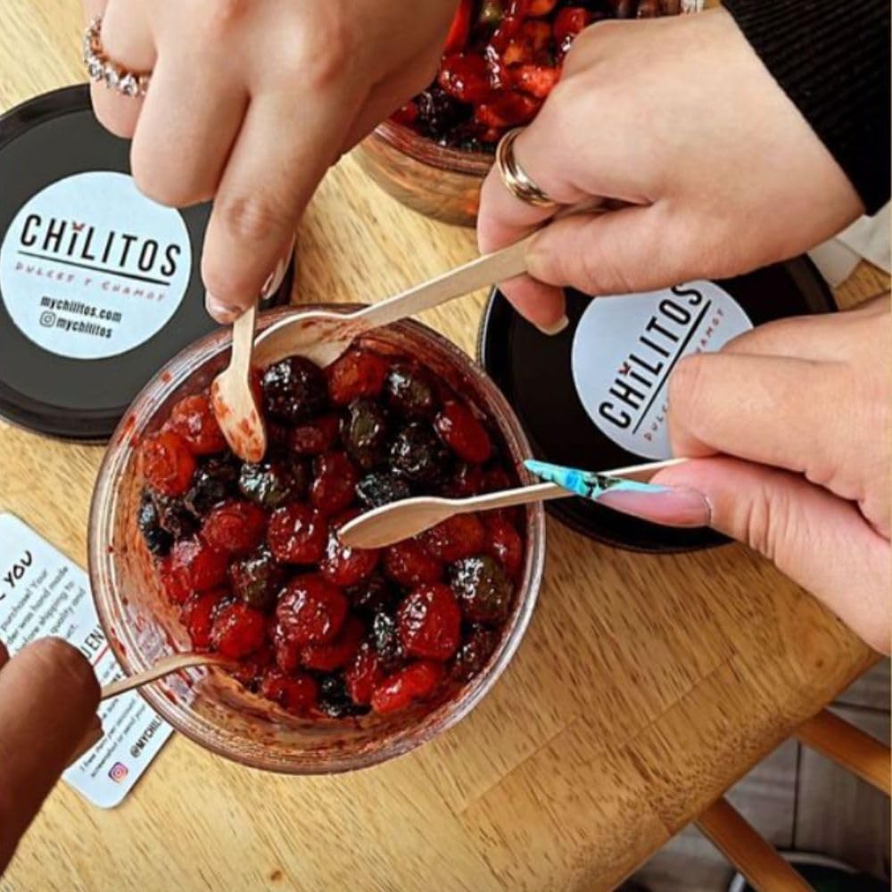 Chilitos Sweet, Sour & Spicy Chamoy Candy - Mexican Gummy Candy & Chamoy Gushers for All Ages, Authentic Dulces Mexicanos Enchilados as Seen on TikTok! (8 oz Jar, Gusher Balls Jar)