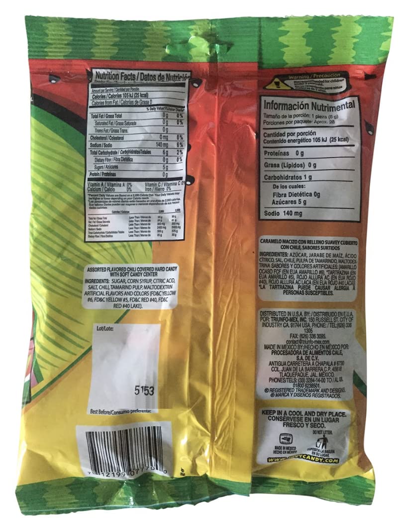 Jovy Revolcaditas Chili Watermelon Candy - Irresistible Sweet Heat in Every Bite! (6oz)