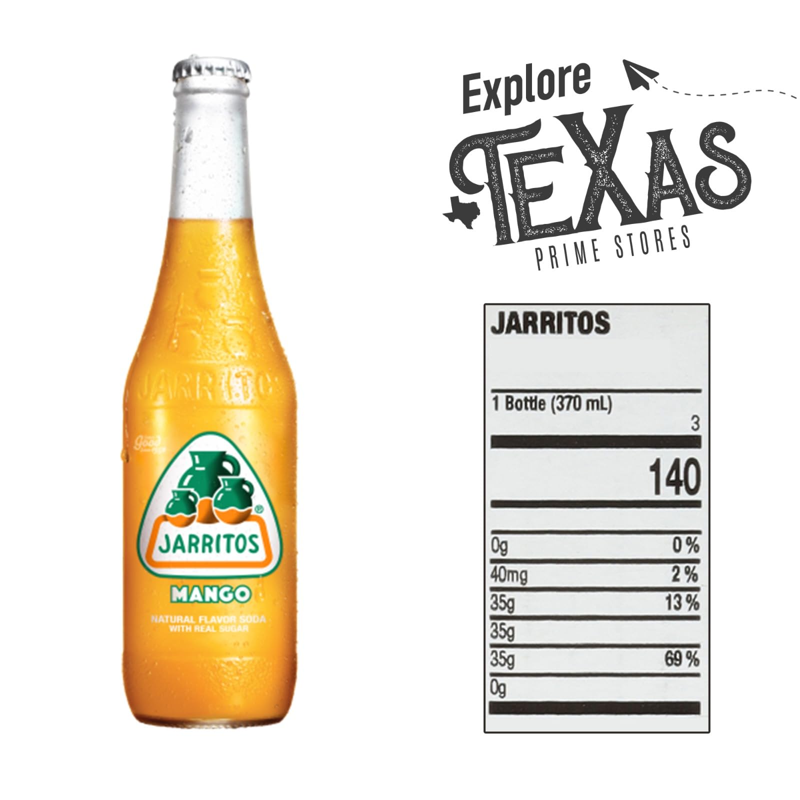 Jarritos 12-Pack of Mango Mexican Soft Drink Glass Bottle 12 fl oz Made with 100% Natural Sugar