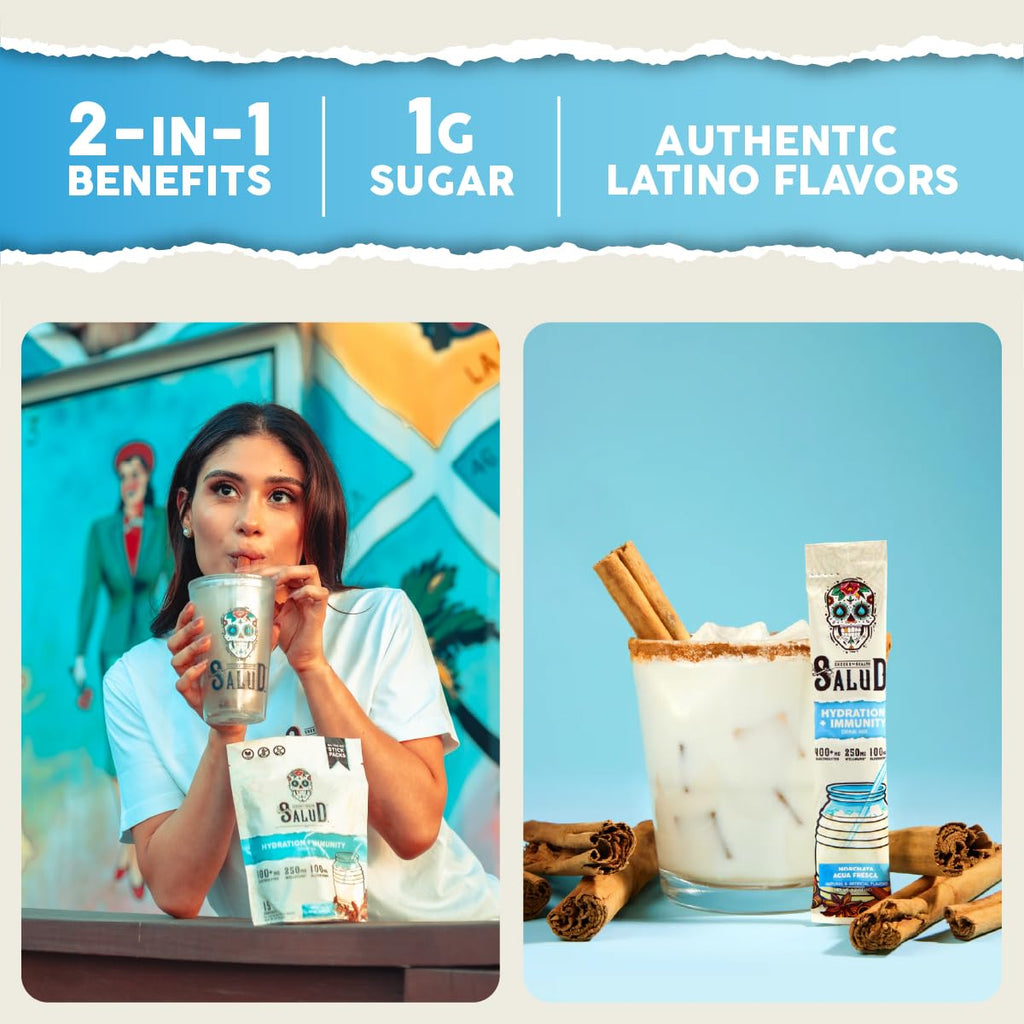 Salud x Jarritos 2-in-1 Hydration Packets + Immunity Electrolytes Powder, Guava - Agua Fresca Drink Mix, Elderberry, Dairy & Soy Free, Non-GMO, Gluten Free, Vegan, 1g Sugar (15 Servings)