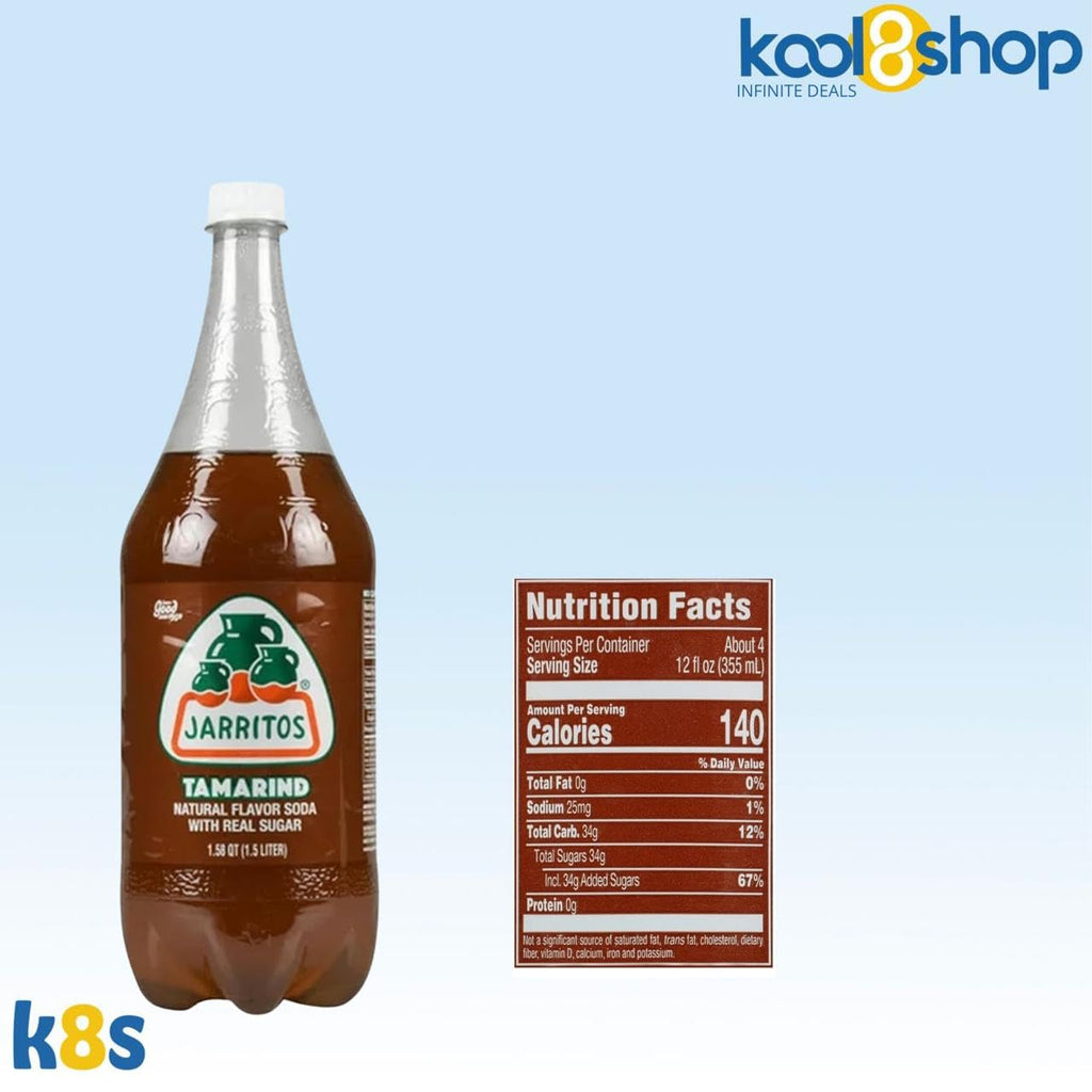 Jarritos Variety Collection Mexican Soft Soda Drink Flavors May Vary 1.5 Lt Plastic Bottles 5-Pack + 15 Sugarcane Disposable Straws by KOOL8SHOP Infinite Deals