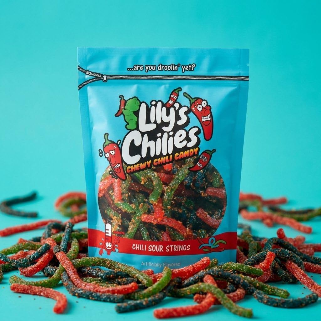 Lilys Chilies, Sour and Chili Chewy Candy (Chili Strawberry Belts)