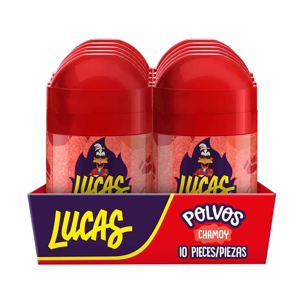 Lucas Powder Chamoy Flavored Candy, 0.71oz - 10 Pieces Pack for Treats, Fruit, Parties, Piñatas – Perfect treat for Easter Baskets