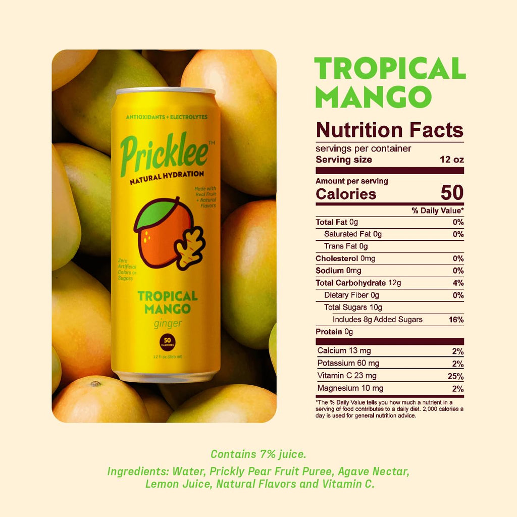 Pricklee Natural Hydration Drink – Prickly Pear, Wild Strawberry, Tropical Mango – Electrolytes + Antioxidants, Low Sugar, No Artificial Sweeteners – Non-Carbonated, Caffeine-Free – Cactus Water-Based (12 oz cans, 12 pack, 4 of each flavor)