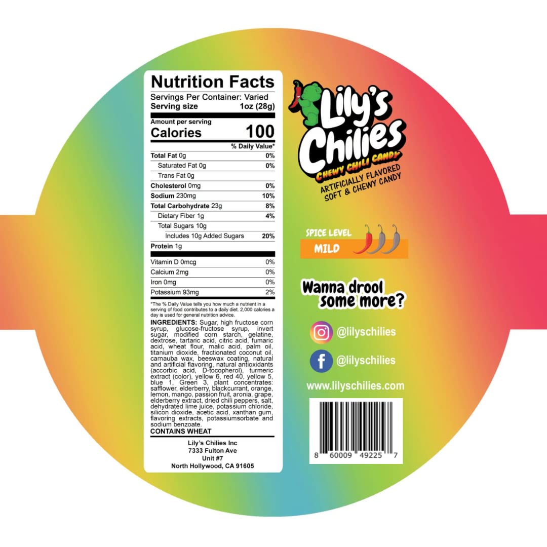 Lilys Chilies, Sour and Chili Chewy Candy (Chili Strawberry Belts)