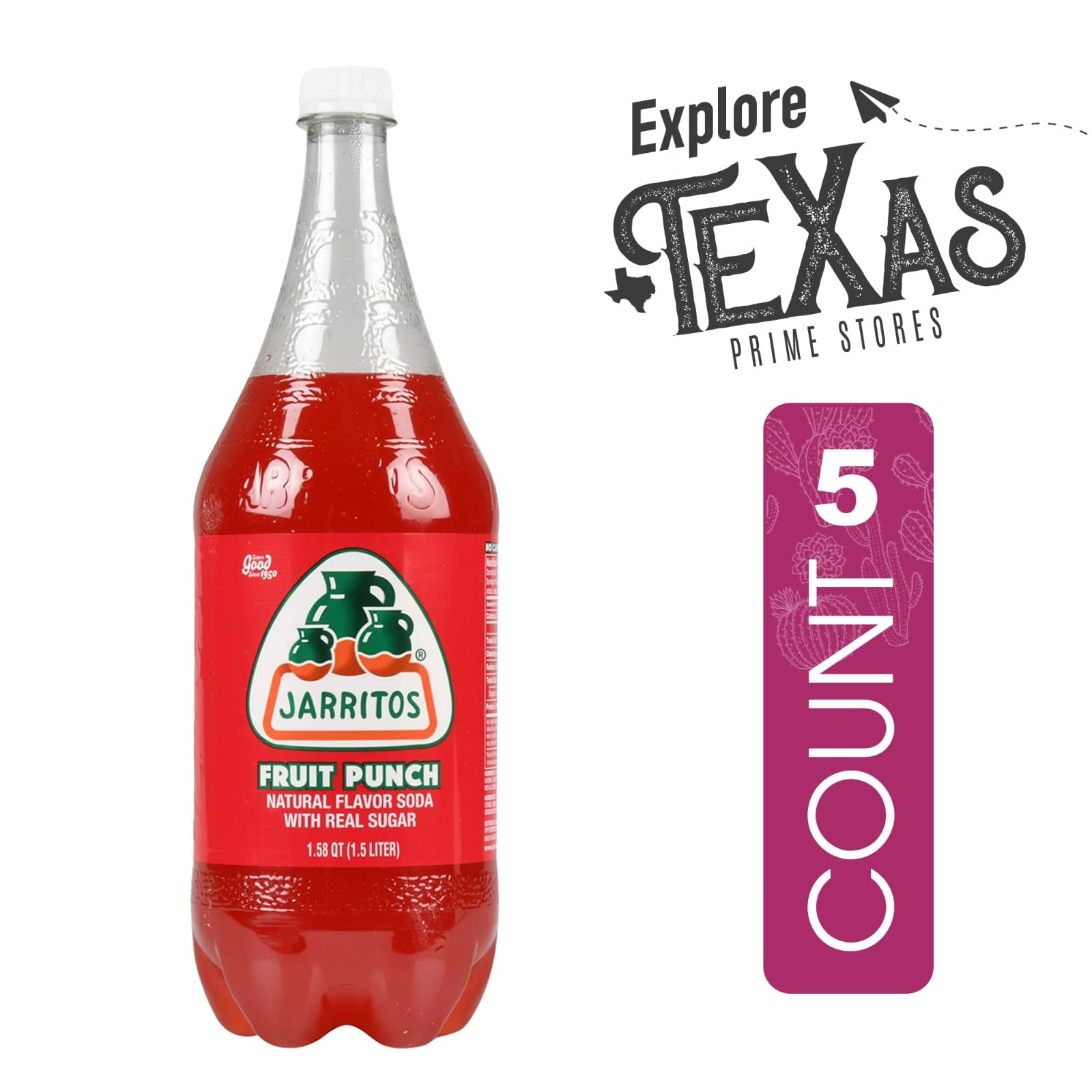 Jarritos 5-Pack of Lime Mexican Soft Drink Plastic Bottle 50.7 fl oz (1.5 lt) Made with 100% Natural Sugar