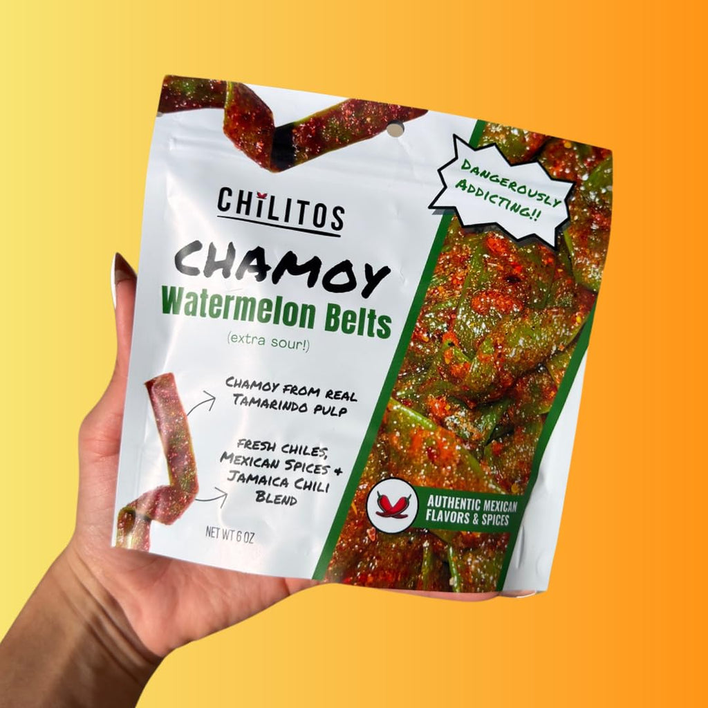 Chilitos Sweet, Sour & Spicy Chamoy Candy - Mexican Gummy Candy & Chamoy Gushers for All Ages, Authentic Dulces Mexicanos Enchilados as Seen on TikTok! (8 oz Jar, Gusher Balls Jar)