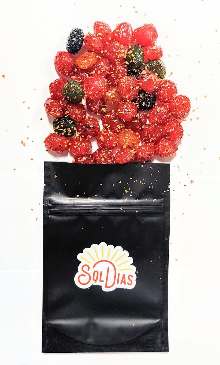 SolDias Dulces Enchilados Gusher, Heat Level, Spicy, Gusher in Chamoy, With No Added Allergens, 2.5 oZ