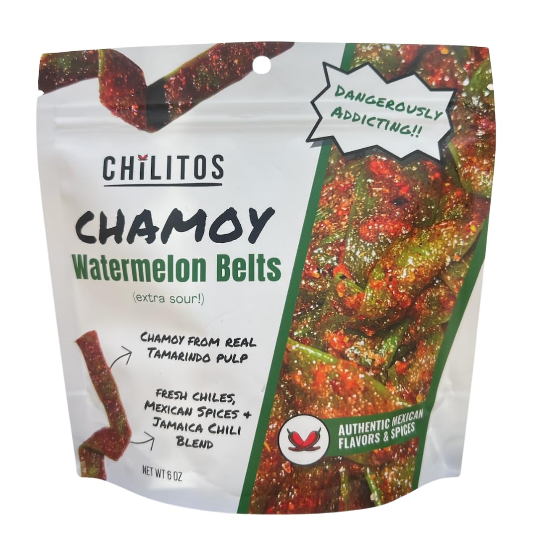 Chilitos Sweet, Sour & Spicy Chamoy Candy - Mexican Gummy Candy & Chamoy Gushers for All Ages, Authentic Dulces Mexicanos Enchilados as Seen on TikTok! (8 oz Jar, Gusher Balls Jar)
