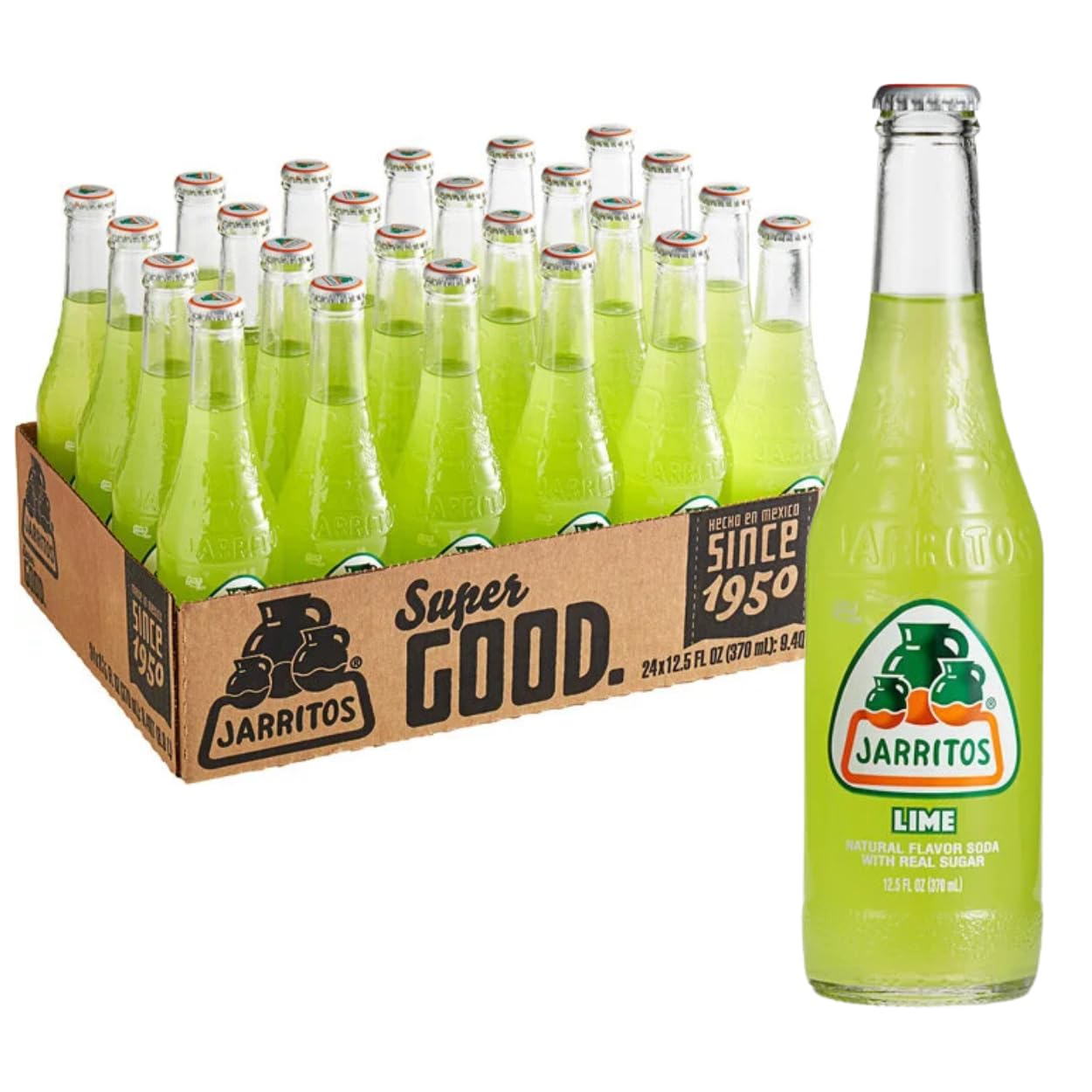 Jarritos Soda, Grapefruit, Bottle, 12.5 Fl Oz (Pack of 24)