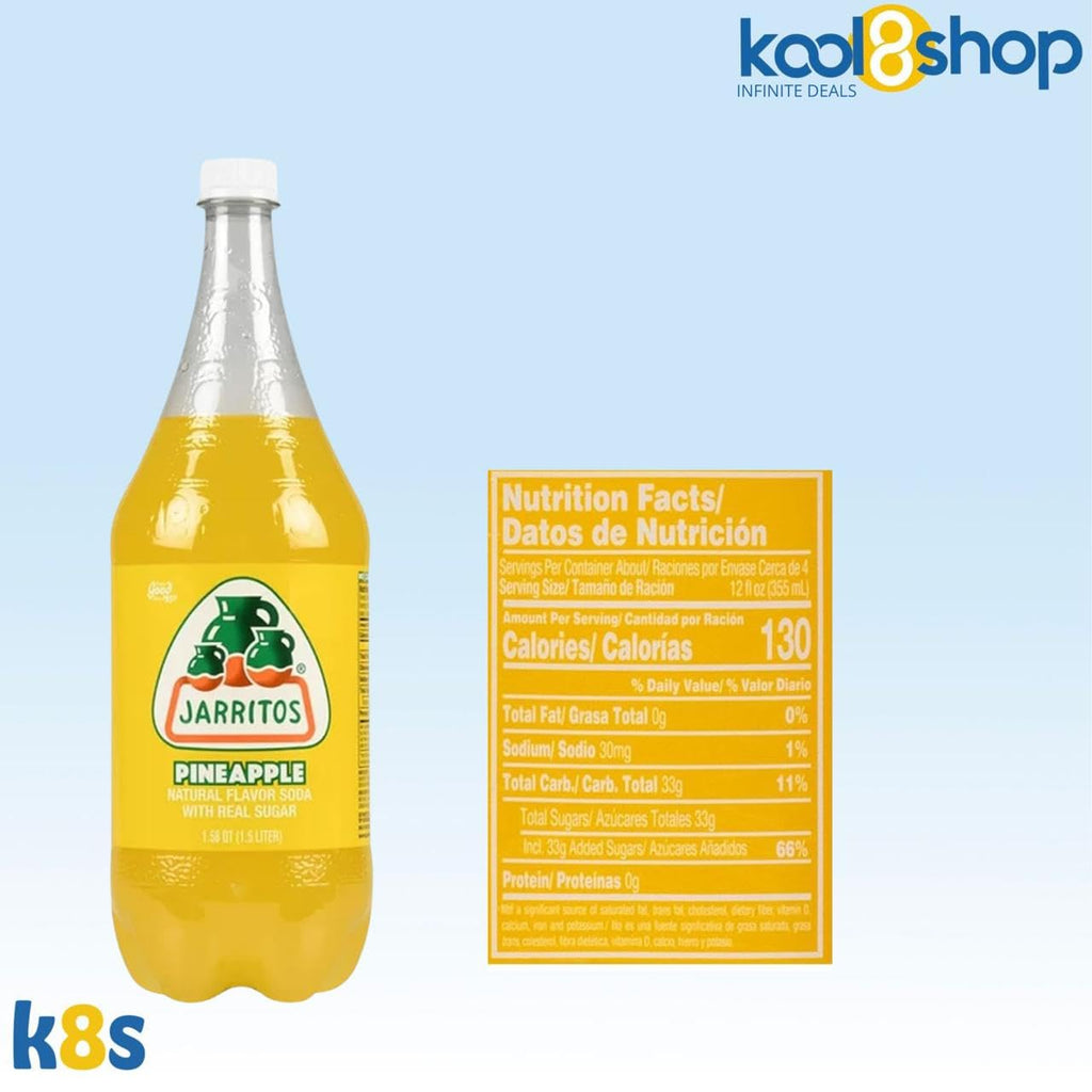 Jarritos Variety Collection Mexican Soft Soda Drink Flavors May Vary 1.5 Lt Plastic Bottles 5-Pack + 15 Sugarcane Disposable Straws by KOOL8SHOP Infinite Deals