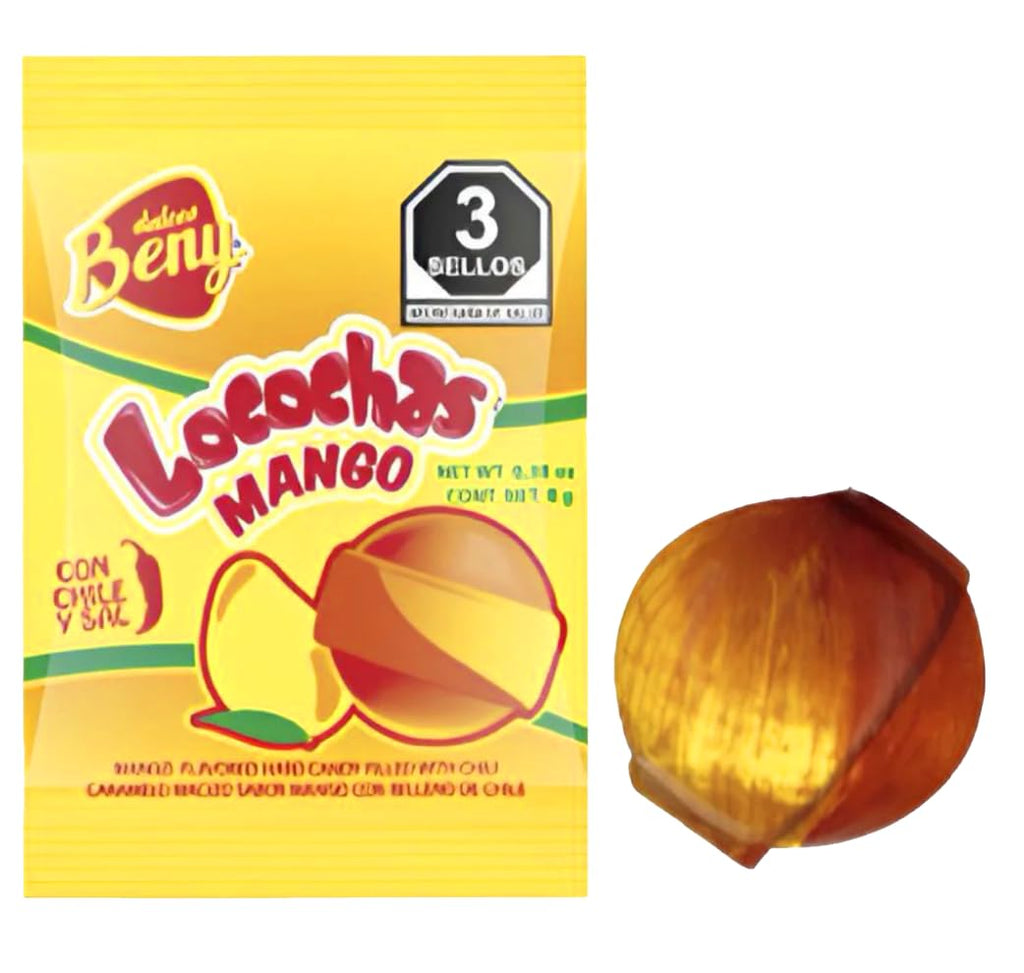 BENY LOCOCHAS PEG BAG HARD CANDY WITH CHILI POWDER CENTER 5.1OZ 18PCS (MIX)