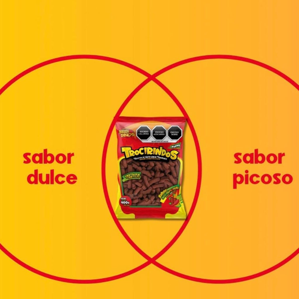 Trocirindos Tamarind Candy with Chili and Saladitos (Salted Plums), Spicy Mexican Candy, Tamarind Paste Bites, 14.11 oz