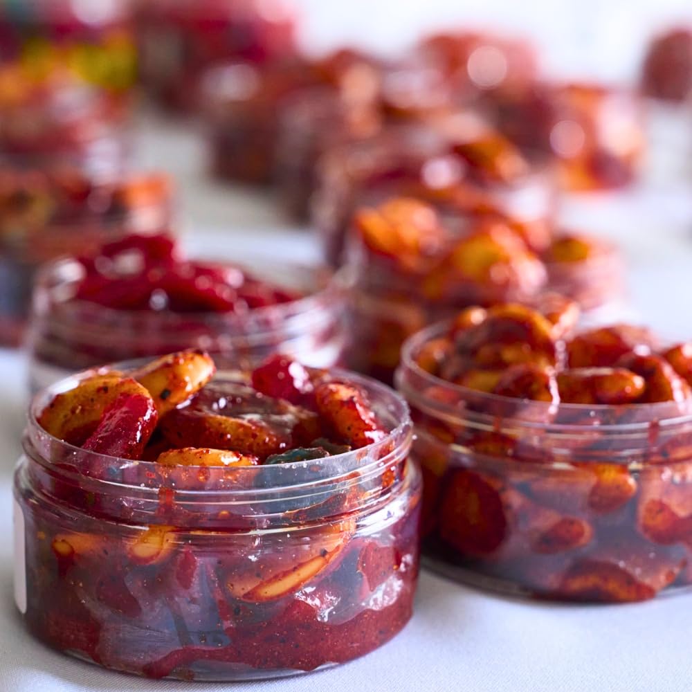 Chilitos Sweet, Sour & Spicy Chamoy Candy - Mexican Gummy Candy & Chamoy Gushers for All Ages, Authentic Dulces Mexicanos Enchilados as Seen on TikTok! (8 oz Jar, Gusher Balls Jar)