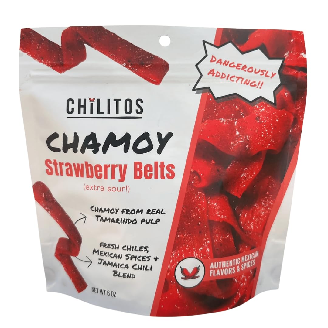 Chilitos Sweet, Sour & Spicy Chamoy Candy - Mexican Gummy Candy & Chamoy Gushers for All Ages, Authentic Dulces Mexicanos Enchilados as Seen on TikTok! (8 oz Jar, Gusher Balls Jar)