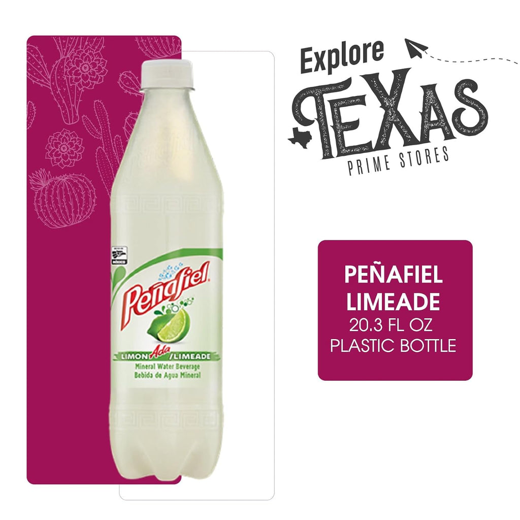 Penafiel 12 Pack of Limeade Mineral Spring Water Beverage 20.3 fl oz Plastic Bottle Imported from Mexico