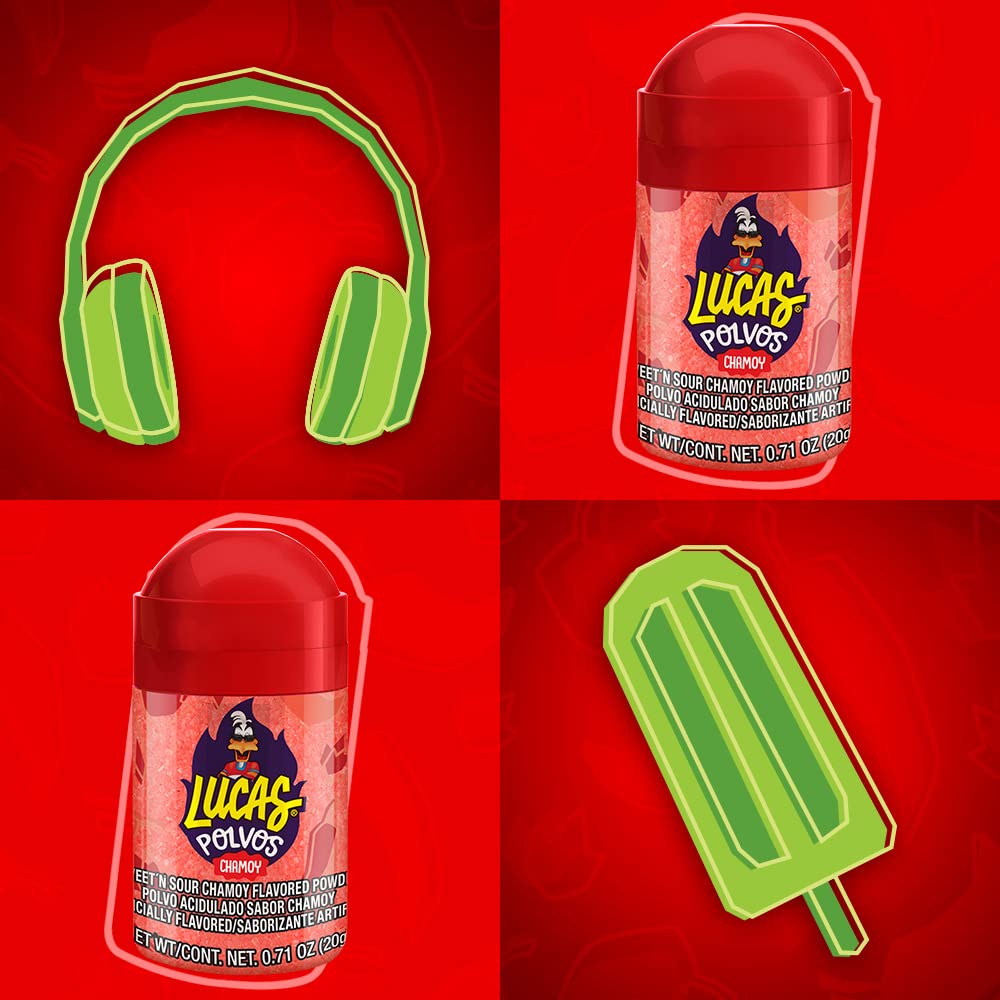 Lucas Powder Chamoy Flavored Candy, 0.71oz - 10 Pieces Pack for Treats, Fruit, Parties, Piñatas – Perfect treat for Easter Baskets