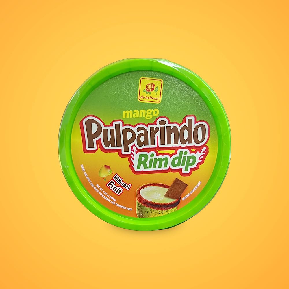De La Rosa Pulparindo Rim Dip Paste With Real Fruit, Great for fruit, candy, cocktails, micheladas, and more! 8 Oz (8 Oz, ORIGINAL)