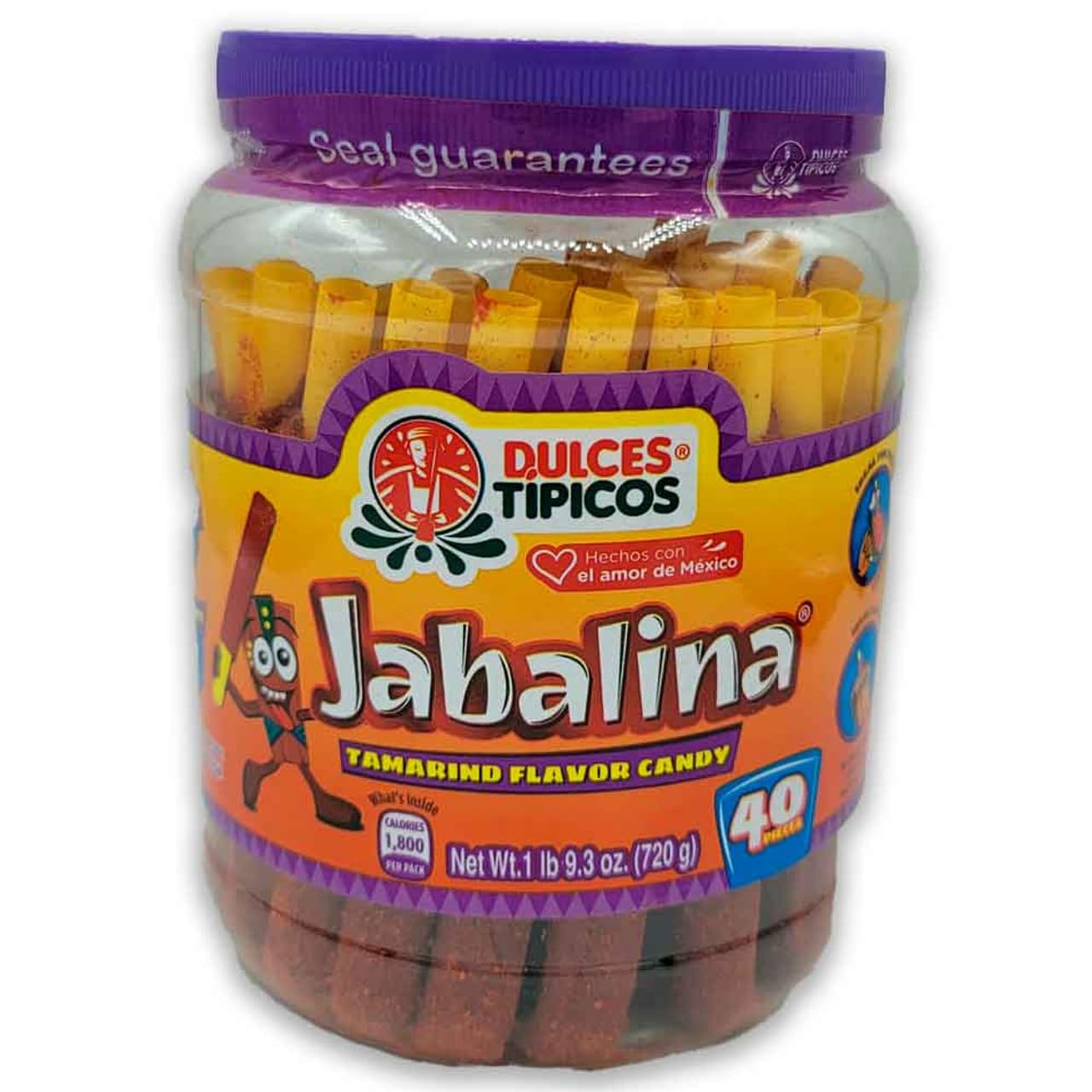 Jabalina Tamarind Flavor Candy (Dulce Sabor Tamarindo Picosito) - 40 Pieces - Net Wt 1 lb - Dulces Mexicanos Típicos