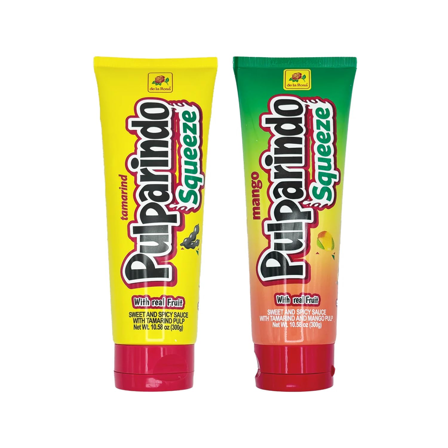 Pulparindo Squeeze Tamarind Candy 10.58 oz - 2 Pack – Choose from Original or Mango Flavor | Spicy, Sweet & Tangy Mexican Candy Snack | Tamarind Paste Dulces Mexicanos (Assorted)