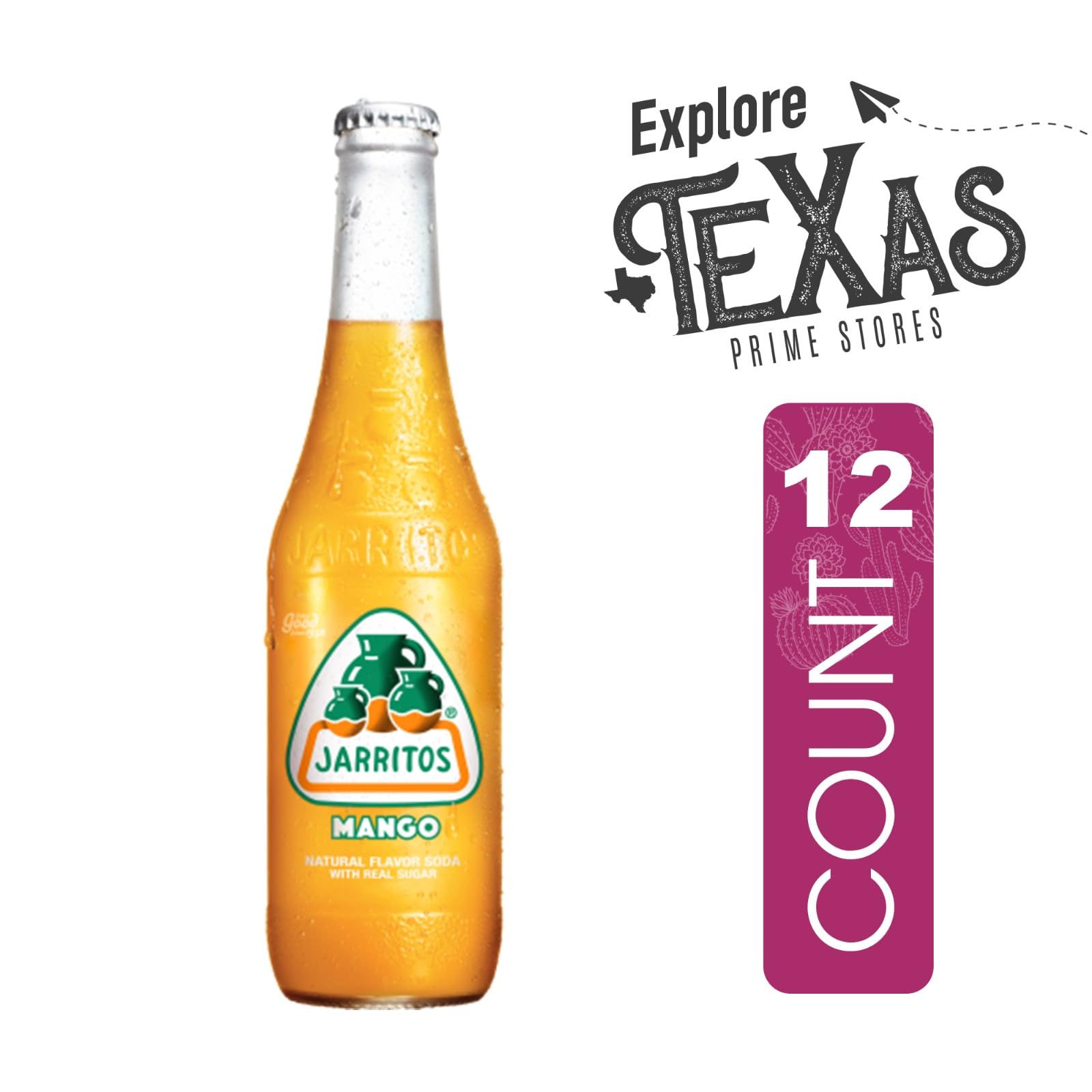 Jarritos 12-Pack of Mango Mexican Soft Drink Glass Bottle 12 fl oz Made with 100% Natural Sugar