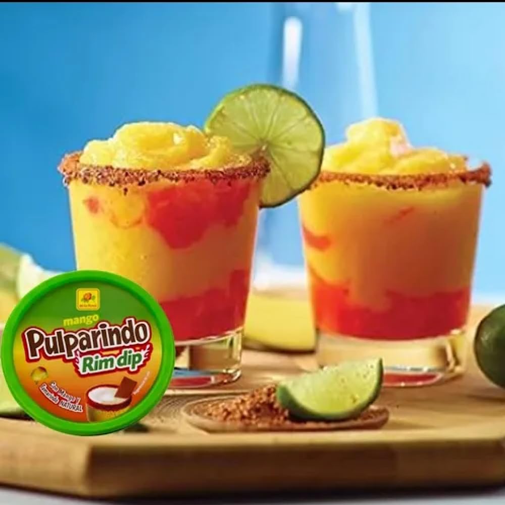 De La Rosa Pulparindo Rim Dip Paste With Real Fruit, Great for fruit, candy, cocktails, micheladas, and more! 8 Oz (8 Oz, ORIGINAL)