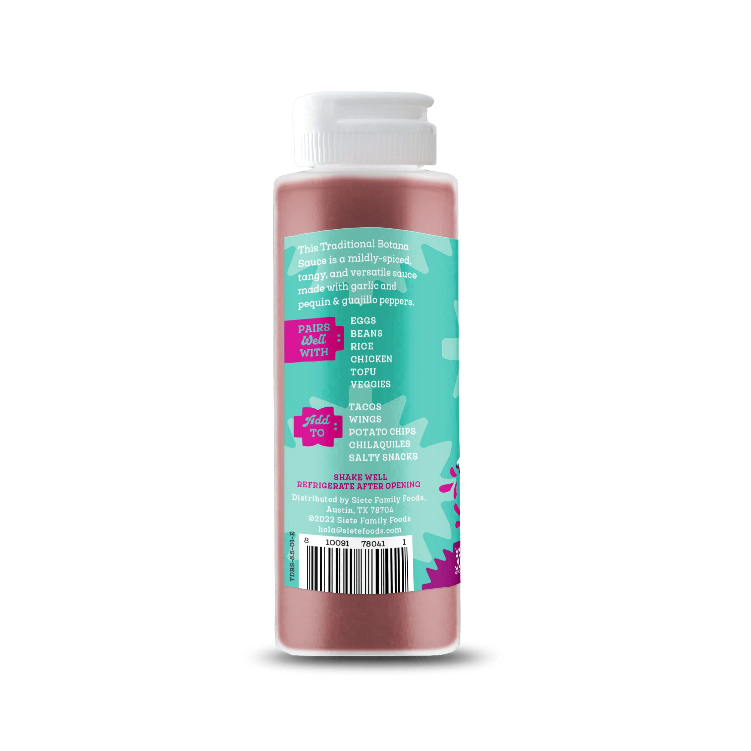 Siete Chamoy Botana Hot Sauce | Gluten Free | Vegan | Preservative Free | Non GMO | 10 Oz. Bottle (Pack of 4)