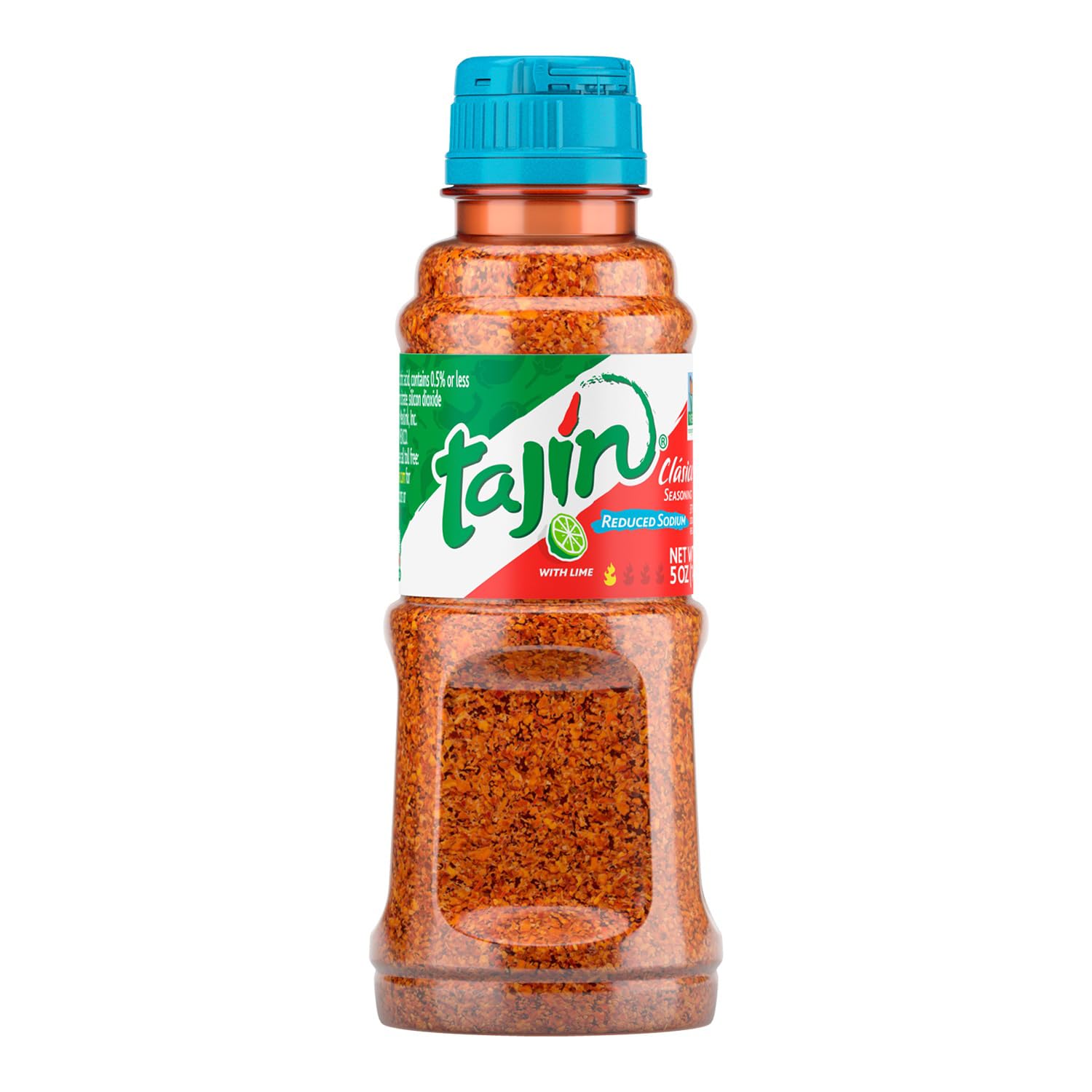Tajin Clásico Reduced Sodium Seasoning, Authentic Mexican Chile Lime Spice Blend for Fruit, Vegetables, Salad Bowls, Avocado, Cucumber, and Fresh Produce, Zesty Flavor Enhancer, 5 oz, (Pack of 1)