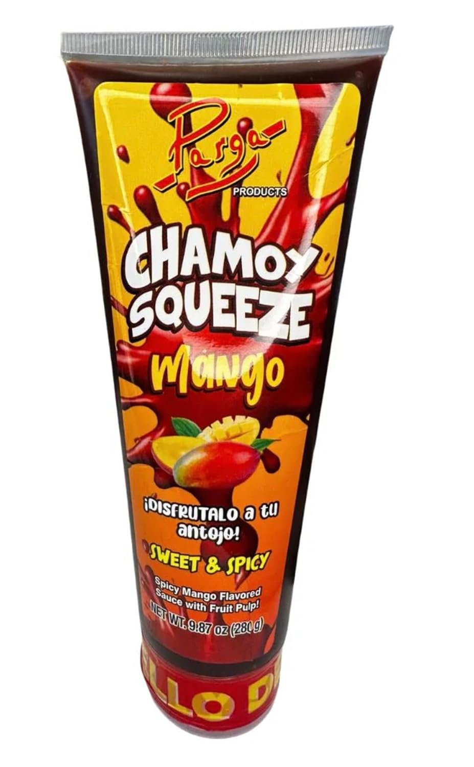 CHAMOY SQUEEZE VARIETY sauce with pulp mango watermelon & tamarind for a spicy tangy & sweet flavor 3 pk