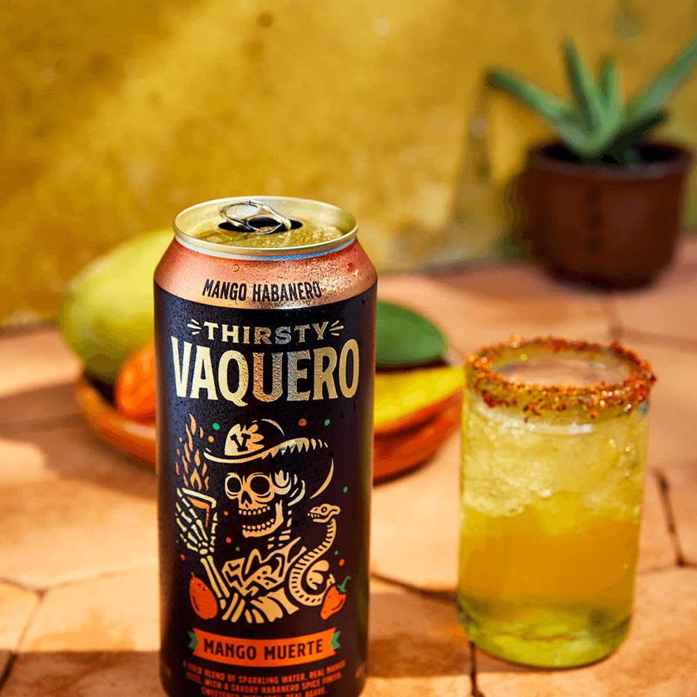 Thirsty Vaquero, Variety Pack, Mexican-inspired soda, Real Fruit Juice & Savory Spices, Organic Agave, Low Calorie | Lime, Salt & Chile, Watermelon Jalapeno, Mango Habanero (12-Pack | 16Oz Cans)