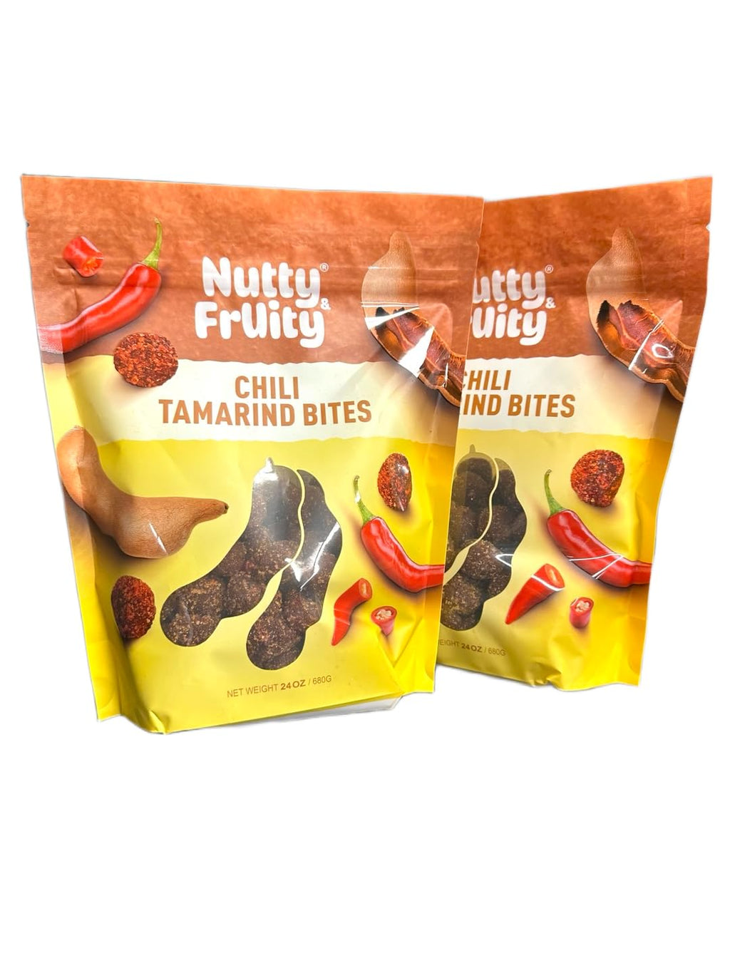 (2 Pack) Nutty and Fruity Chili Tamarind Bites 24oz each, Total 48oz