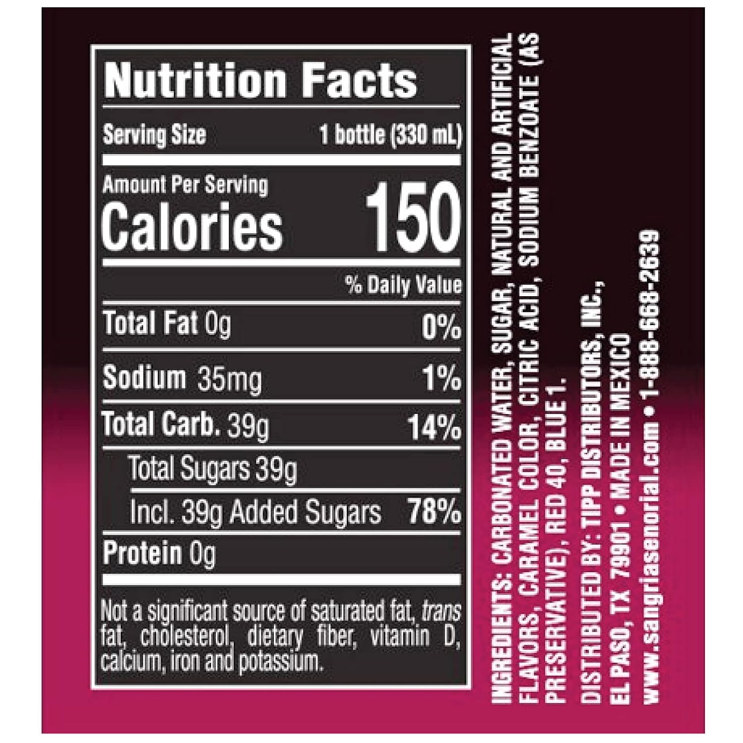 Sangria Senorial Jarritos Sangria Señorial Sparkling Non-Alcoholic Sangria 11.16 fl. oz. Glass Bottle Case (12-Pack)