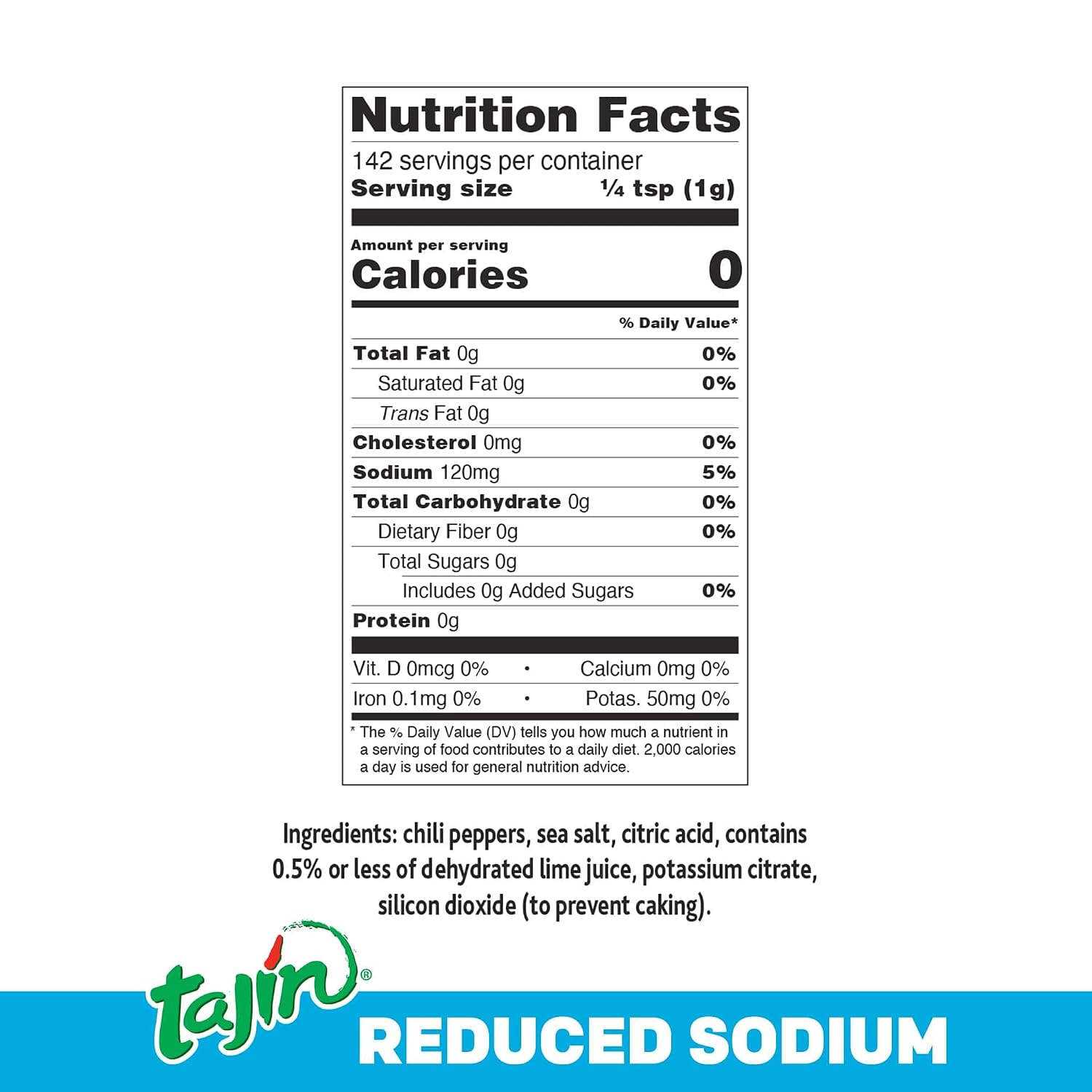 Tajin Clásico Reduced Sodium Seasoning, Authentic Mexican Chile Lime Spice Blend for Fruit, Vegetables, Salad Bowls, Avocado, Cucumber, and Fresh Produce, Zesty Flavor Enhancer, 5 oz, (Pack of 1)