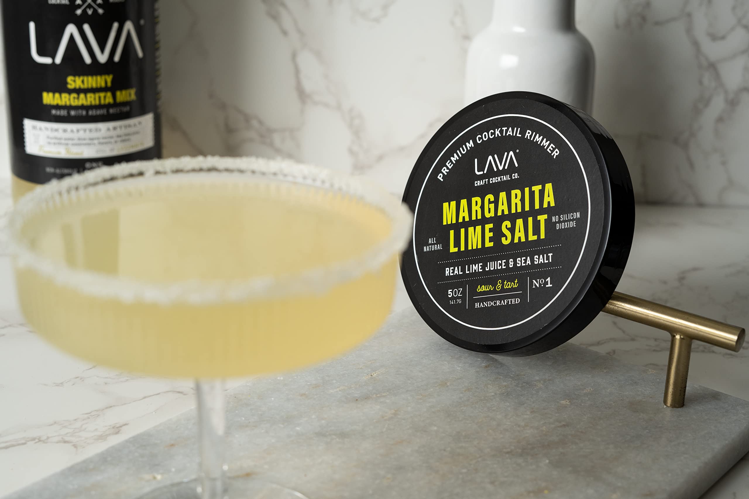 LAVA Premium Chile Lime Clásico Cocktail Rimmer 5oz, All Natural Bloody Mary Rimmer, Michelada Rimmer, Margarita Rimmer Salt, No Silicon Dioxide, with Screw-On Lid