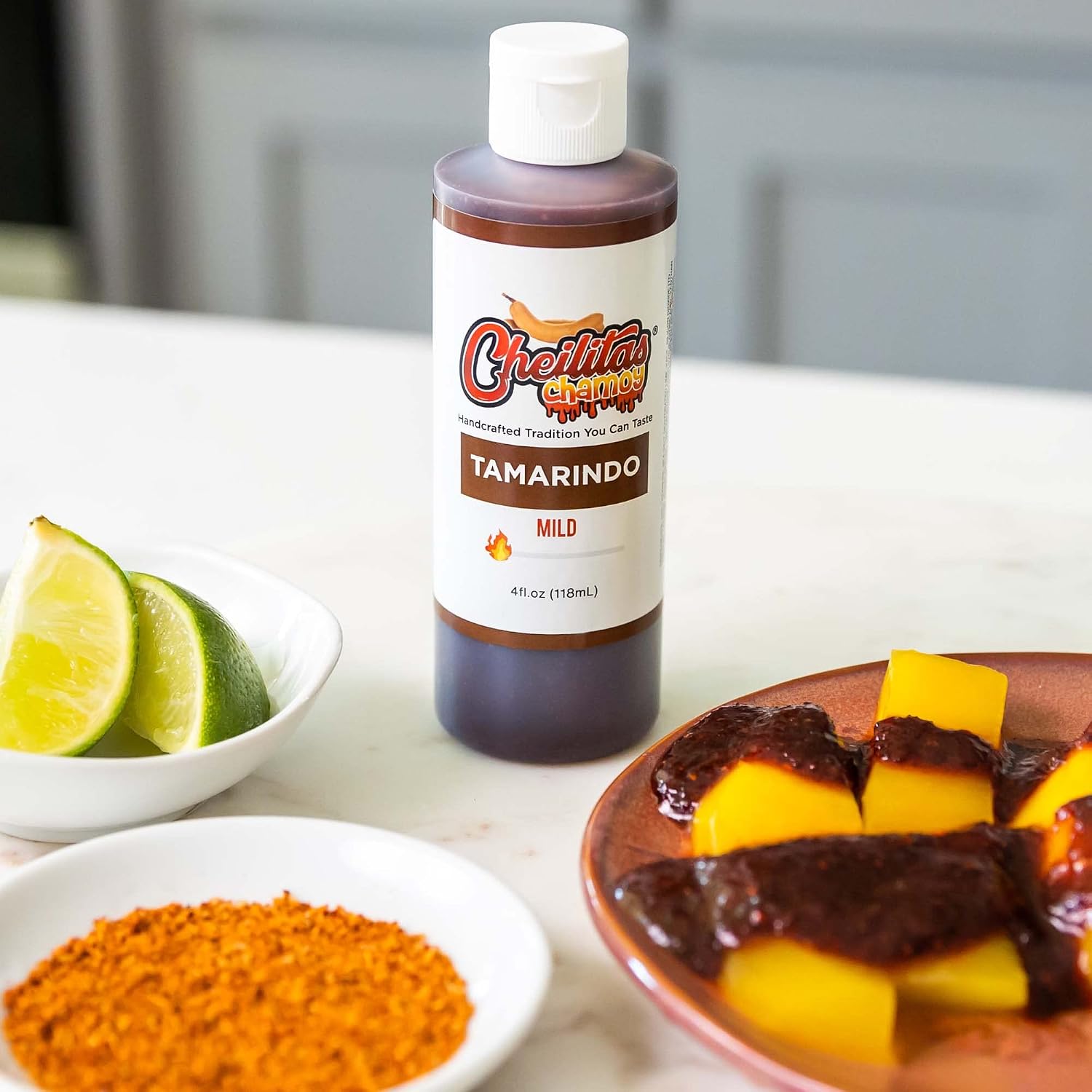 Cheilitas Chamoy All Natural Mexican Rim Candy Dip | Tamarindo Grab & Go Bottle | Hand Crafted for Drinks, Cocktails, Micheladas, Beer and More