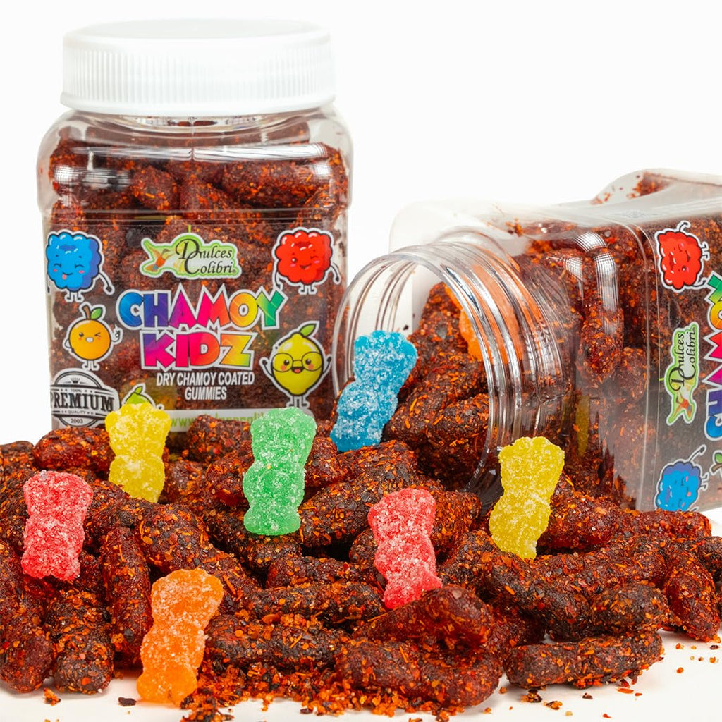 Dry Chamoy Coated Mango Gummies | 9oz Jar | PREMIUM | Mess Free | Authentic Bold Mexican Flavors | Artisan Made, Fresh & Delicious|