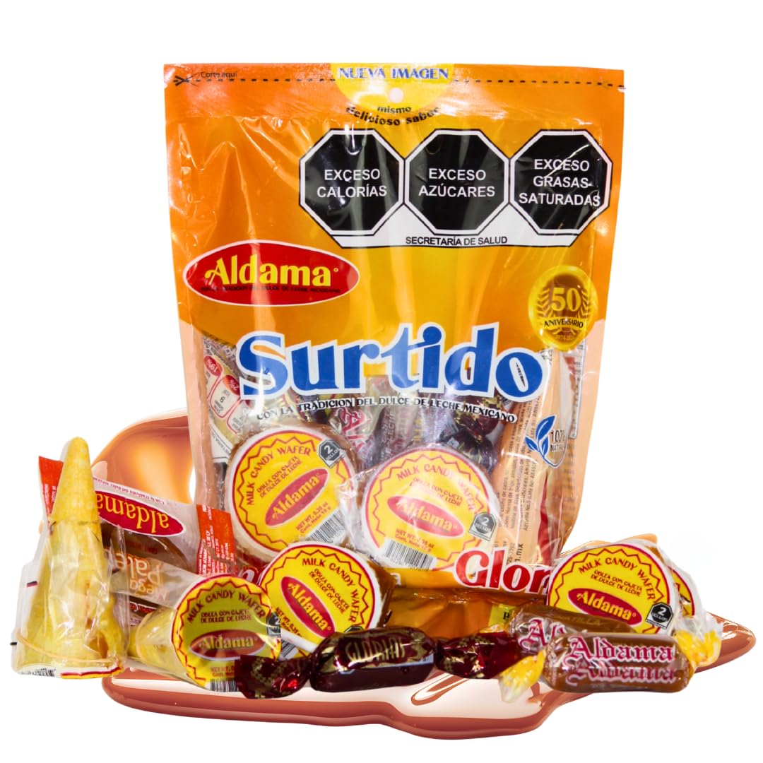 ALDAMA Megasurtido Bag (12-Count) – Assorted Mexican Candy | Wafer, Caramel & Chewy Traditional Sweets | Authentic Latin Flavor Variety Pack