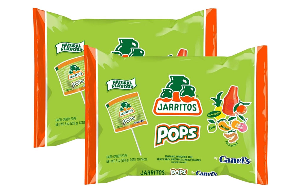 Jarritos Hard Candy Pops, Suckers, Lollipops - Lime, Fruit Punch, Pineapple, Tamarind, Mandarin & Mango (2 Pack)