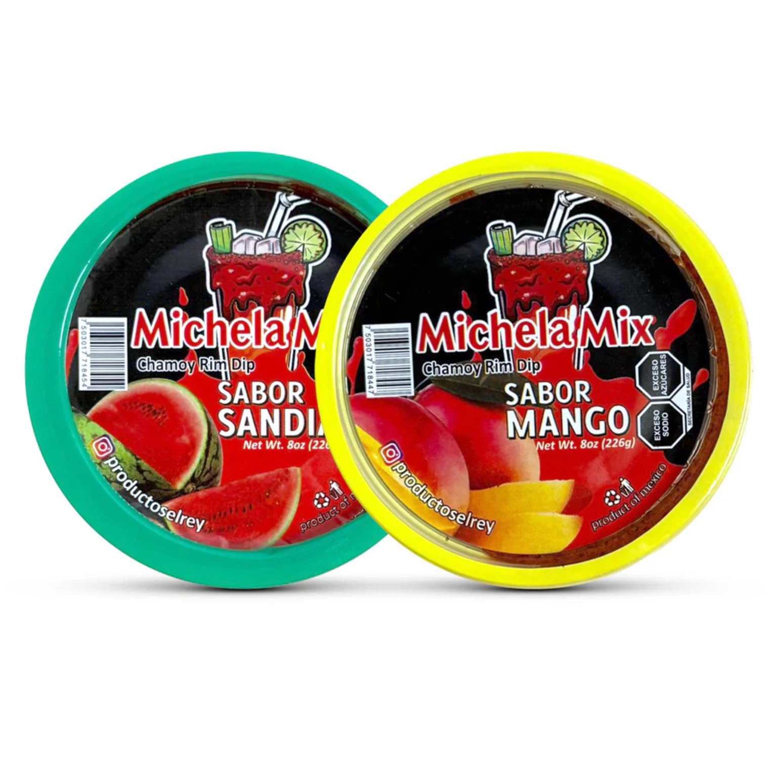 Michela Mix 2 Pack, Chamoy michelada Rimmer, Rimming Dip, Michelada and Fruit Dip, Chiltepin El Rey (Mango)