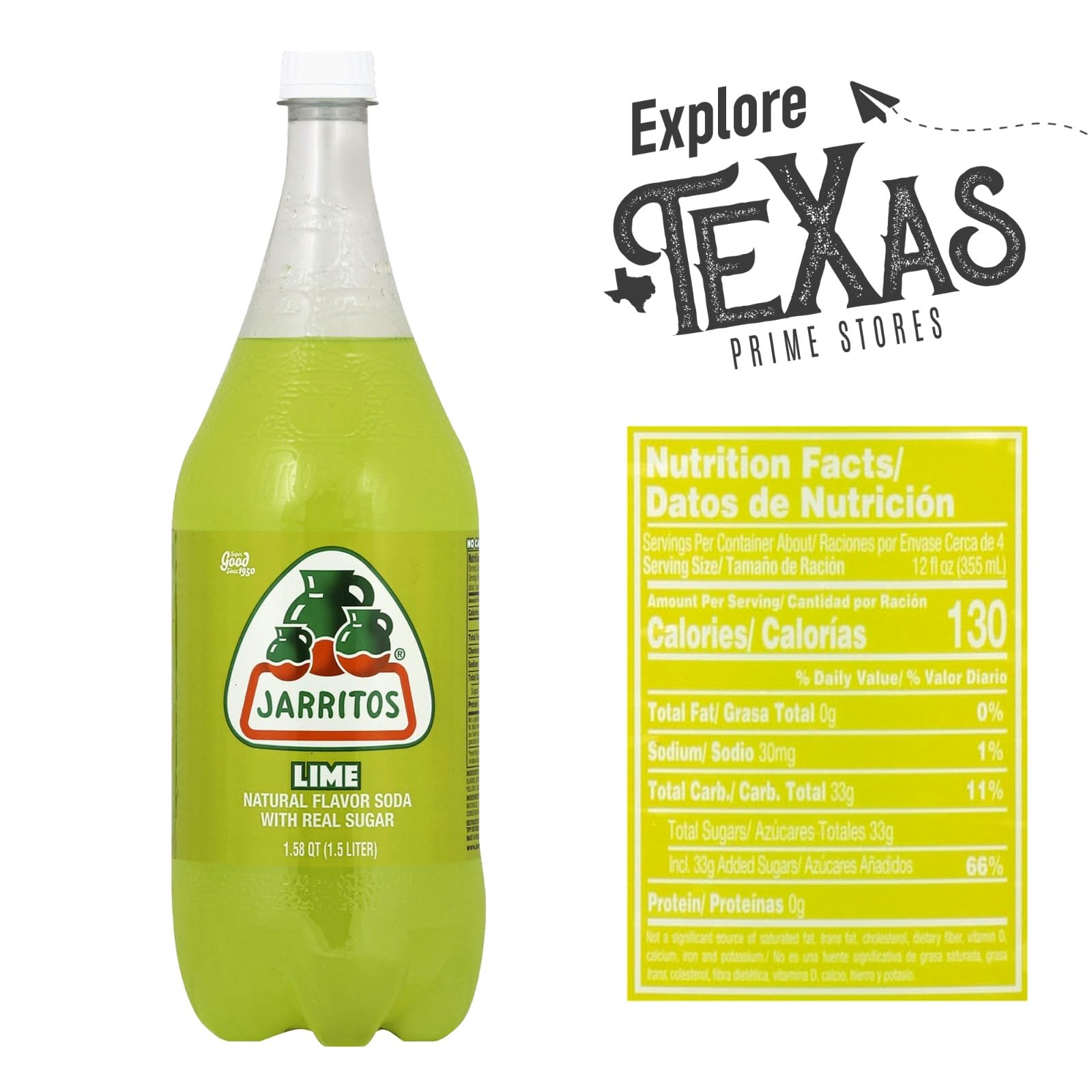 Jarritos 5-Pack of Lime Mexican Soft Drink Plastic Bottle 50.7 fl oz (1.5 lt) Made with 100% Natural Sugar