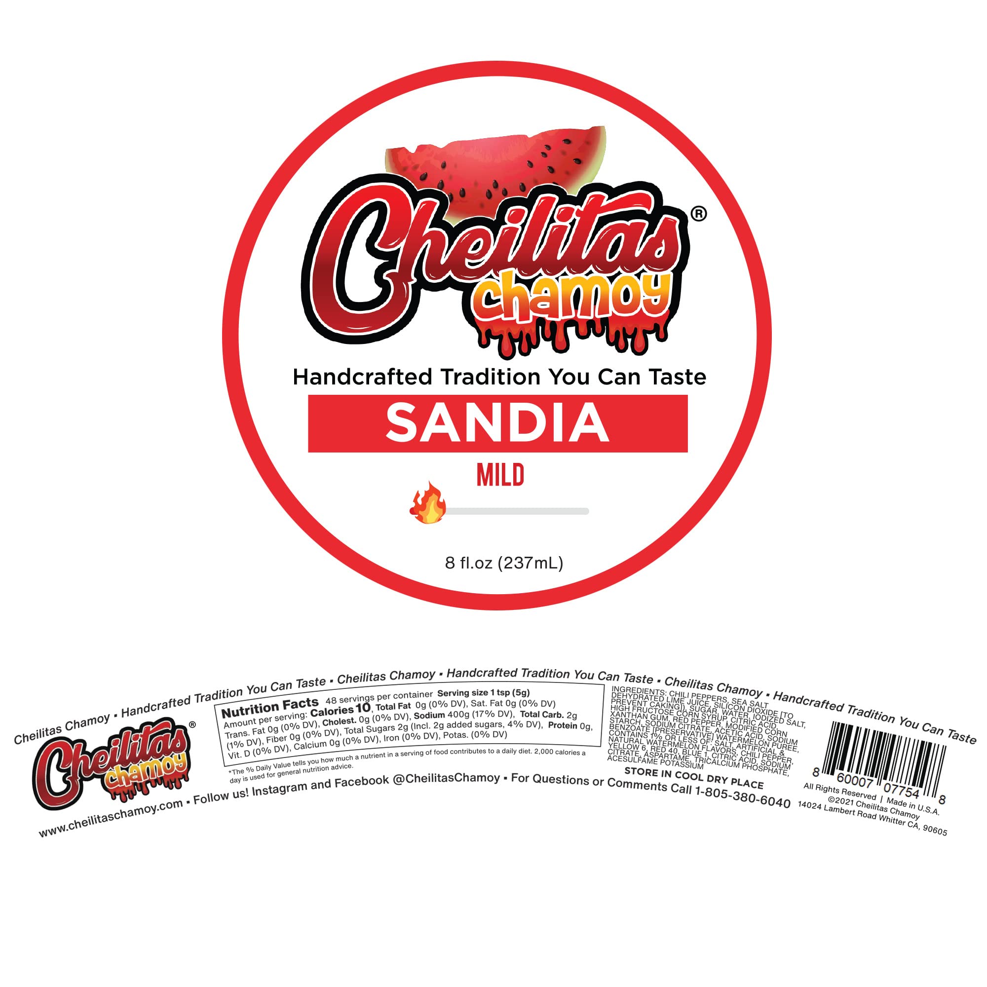 Cheilitas Chamoy Mexican Rim Candy Dip Paste 8 oz | Hand Crafted for Drinks, Cocktails, Micheladas, Beer and More (Tamarind)