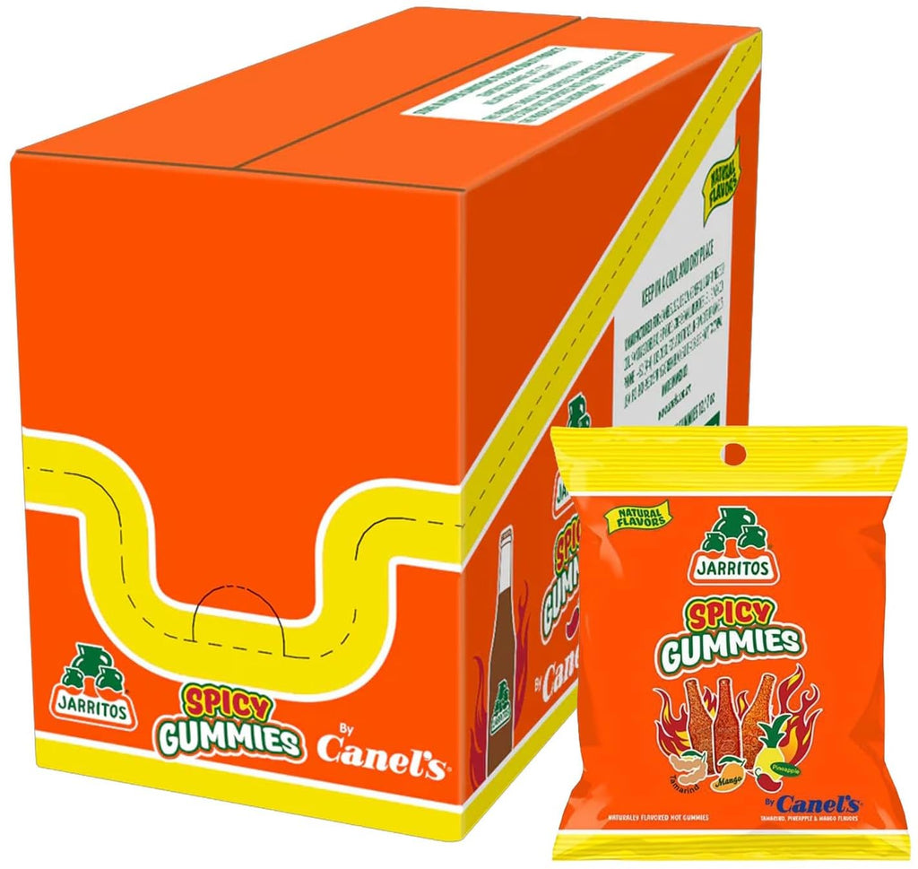 Jarritos Spicy Gummies by Canel's, Tamarind, Mango and Pineapple Natural Flavors, 3.5 oz, Pack of 12