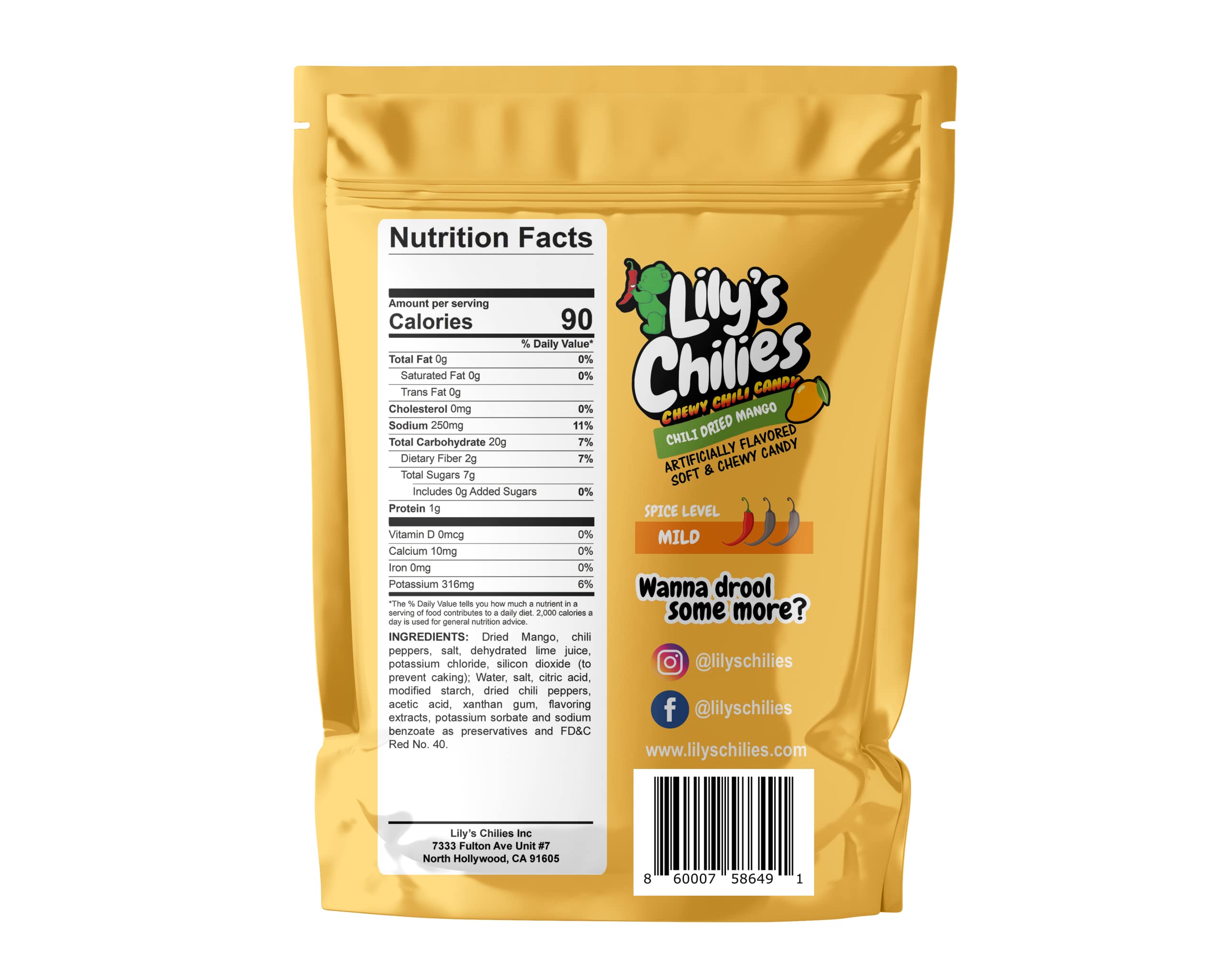 Lilys Chilies, Sour and Chili Chewy Candy (Chili Strawberry Belts)