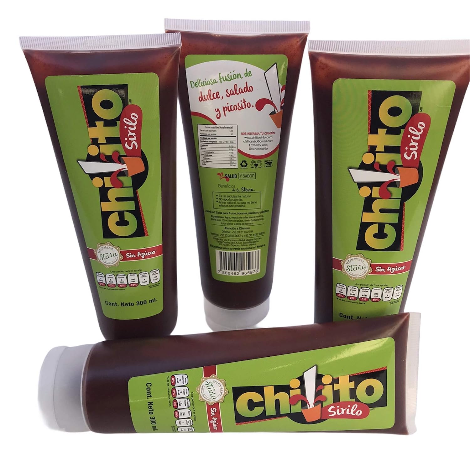 Chamoy Chilito Sirilo with Stevia (4 pack) KETO friendly. LOW CARB, Sugar free, Delicious