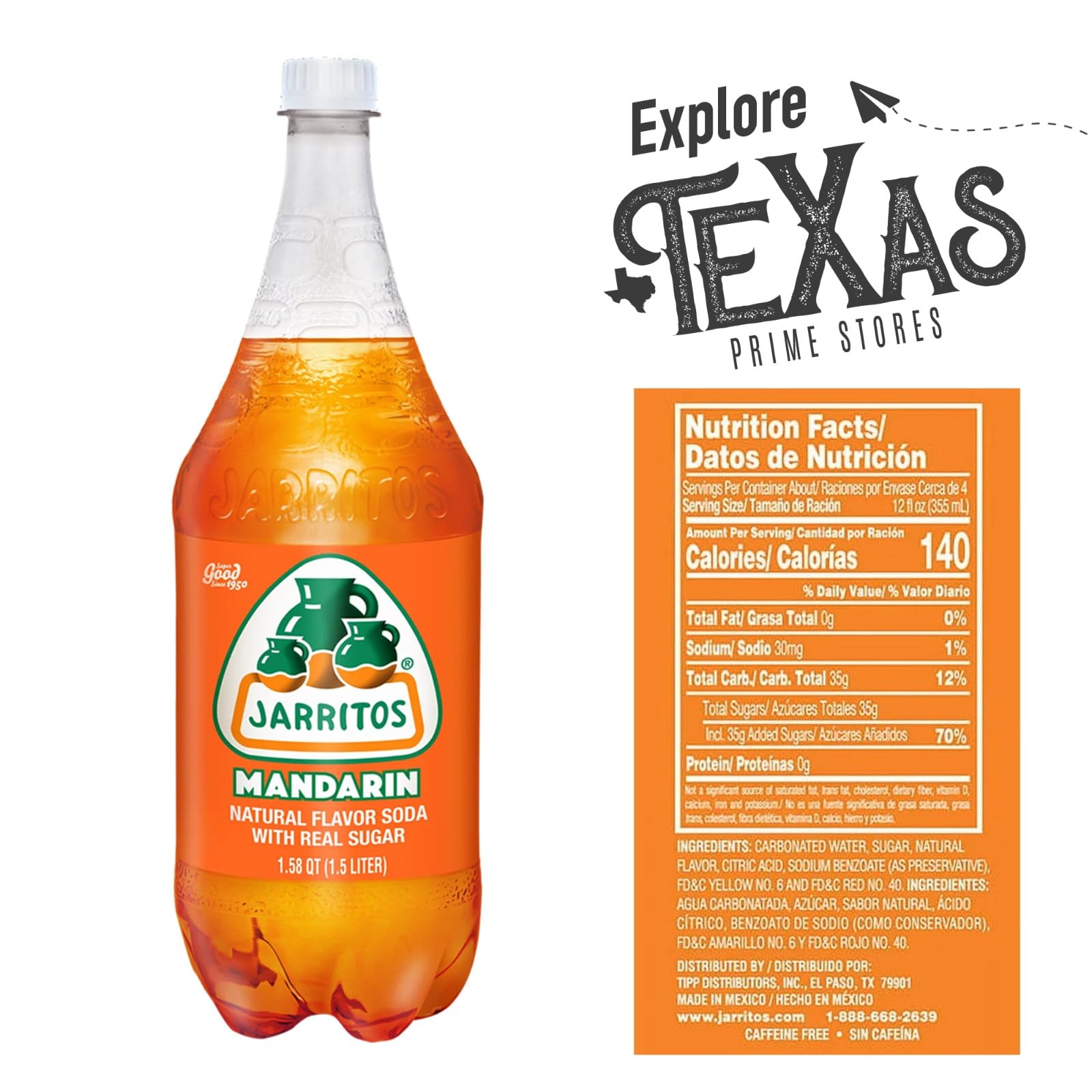 Jarritos 5-Pack of Lime Mexican Soft Drink Plastic Bottle 50.7 fl oz (1.5 lt) Made with 100% Natural Sugar