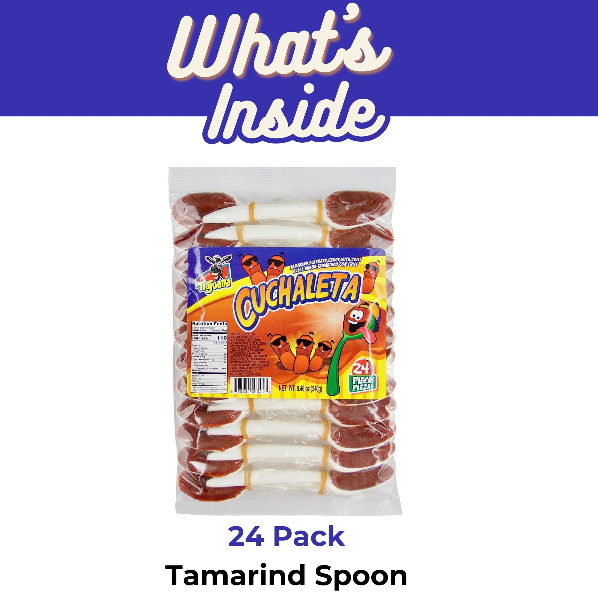 Cuchaleta Authentic Mexican Tamarind Flavored Spoon Candy with Chili Powder