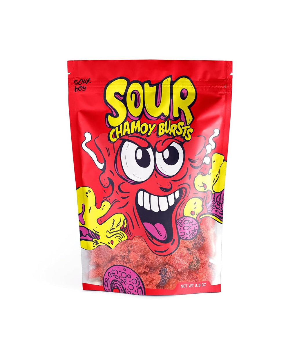 Sourboy Chamoy Gushers – Sour Candy Coated, TikTok Viral Snack – Sour and Spicy Chamoy Flavor – 3.5 oz Resealable Bag – Sour Candy for Teens, Kids & Candy Lovers