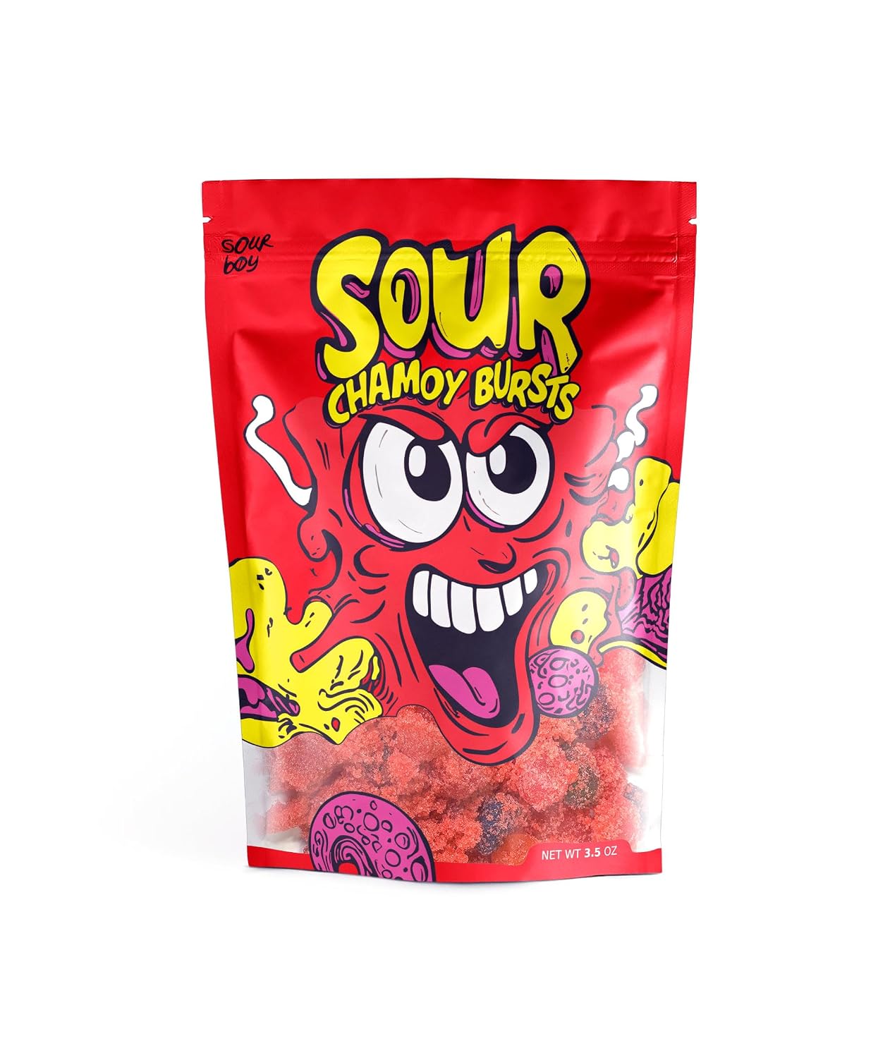 Sourboy Chamoy Gushers – Sour Candy Coated, TikTok Viral Snack – Sour and Spicy Chamoy Flavor – 3.5 oz Resealable Bag – Sour Candy for Teens, Kids & Candy Lovers