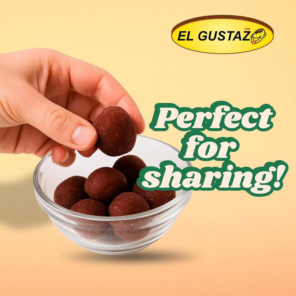 El Gustazo Tamarind Balls Candy, Dulce de Tamarindo Natural, Sweet & Tangy Flavor, 8 oz Pack